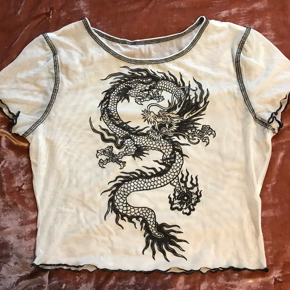 shein dragon crop top